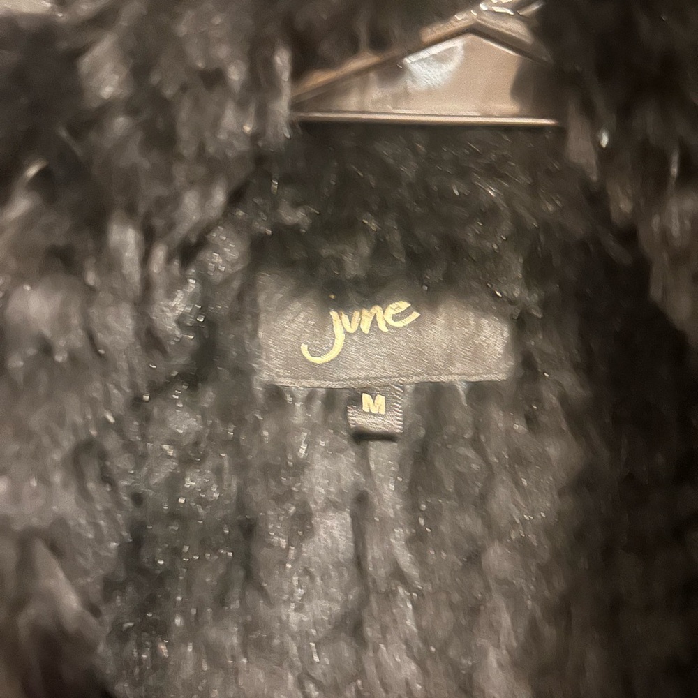 June Women's Rabbit Fur Open Front Vest - Picture 3 of 3